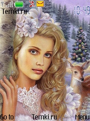 Девушка в зимнем лесу для Nokia Asha 200
