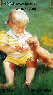 Мальчик и котенок для Nokia N97