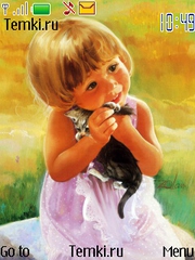 Девочка с котенком для Nokia 6208 Classic