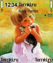 Девочка с котенком для Nokia N90