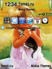 Девочка с котенком для Nokia 6700 Slide