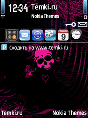 Розовый Череп для Nokia N77