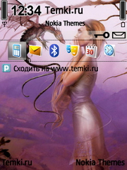 Девушка и почтовый голубь для Nokia E63