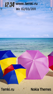 Скриншот №1 для темы Зонтики На Пляже