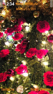 Цветы на елке для Samsung i8910 OmniaHD
