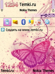 Розовая бабочка для Nokia N95 8GB