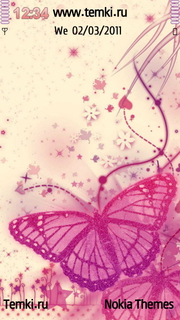 Розовая бабочка для Nokia 5800