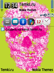 Скриншот №1 для темы Розовый Цветочный Череп
