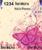 Розовая бабочка для Nokia 6260