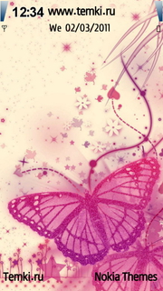 Розовая бабочка для Samsung i8910 OmniaHD