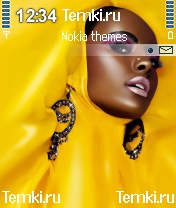 Черная девушка на желтом фоне для Nokia 3230