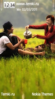Пуэр в рисовом поле для Sony Ericsson Idou