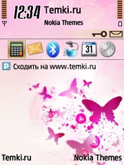 Розовые бабочки для Nokia N77