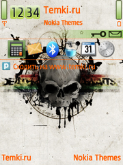 Череп и бабочки для Nokia N73