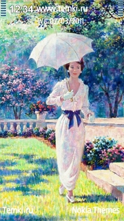 Девушка с зонтом для Nokia 5228