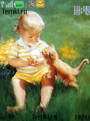 Мальчик и котенок для Nokia 6133