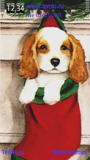 Рождественский щенок для Sony Ericsson Satio