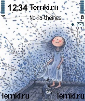 Девочка с котенком на крыше для Nokia N72